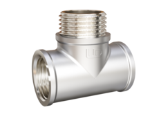 Тройник LD Pride DN15 (1/2") ВР/НР/ВР латунь никель с биркой