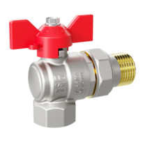 Кран шаровой латунный угловой LD Pride 47.15.В-ГШ.У.Б Ду 15 Ру 40 бабочка (red)