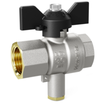 Кран шаровой латунный для датчика температуры LD Pride 45.15.В-В.Т.Б Ду 15 Ру 40 бабочка