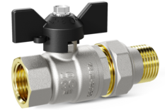 Кран шаровой латунный LD Pride 47.25.В-ГШ.Б Ду 25 Ру 40 бабочка