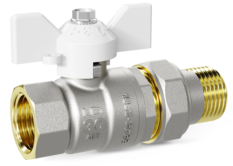 Кран шаровой латунный LD Pride 47.25.В-ГШ.Б Ду 25 Ру 40 бабочка (white)