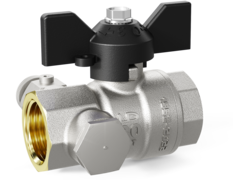 Кран шаровой латунный с дренажем и воздухоотводчиком трехходовой LD Pride 44.15.В-В.С.Б Ду 15 Ру 40 бабочка