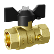 Кран шаровой латунный для манометра LD Pride 44.15.В-В.2М.Б Ду 15 М20 Ру 16 бабочка