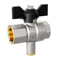 Кран шаровой латунный для датчика температуры LD Pride 45.15.В-В.Т.Б Ду 15 Ру 40 бабочка