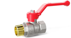 Кран шаровой латунный LD Pride 47.25.В-Н.Р Ду 25 Ру 40 рычаг (red)
