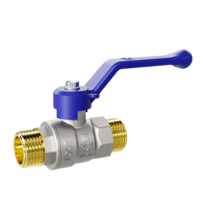 Кран шаровой латунный LD Pride 47.25.Н-Н.Б Ду 25 Ру 40 бабочка (blue)