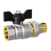 Кран шаровой латунный LD Pride 47.32.В-ГШ.Б Ду 32 Ру 25 бабочка