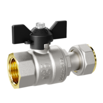 Кран шаровой латунный с накидной гайкой LD Pride 47.15.В-НкГк.Б Ду 15 Ру 40 бабочка