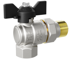 Кран шаровой латунный угловой LD Pride 47.15.В-ГШ.У.Б Ду 15 Ру 40 бабочка