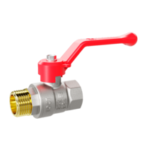 Кран шаровой латунный LD Pride 47.50.В-Н.Р Ду 50 Ру 25 рычаг (red)